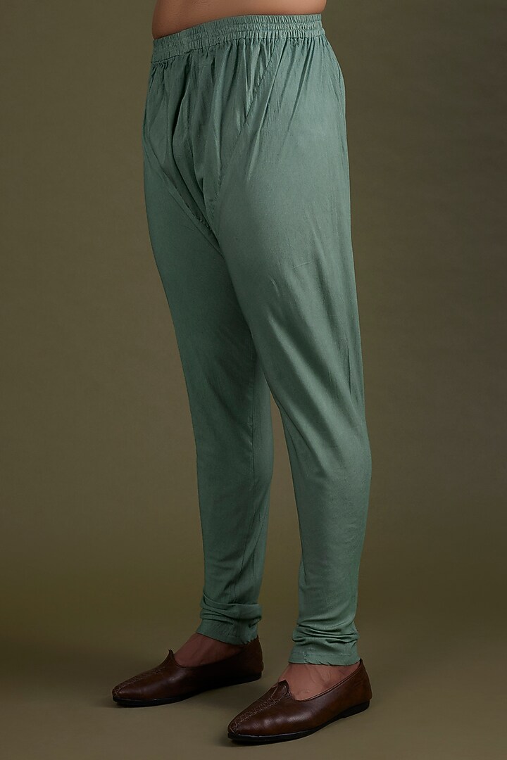 Jade Green Silk Bead Embroidered Bundi Jacket Set by KSHITIJ CHOUDHARY MEN at Pernia's Pop Up Shop