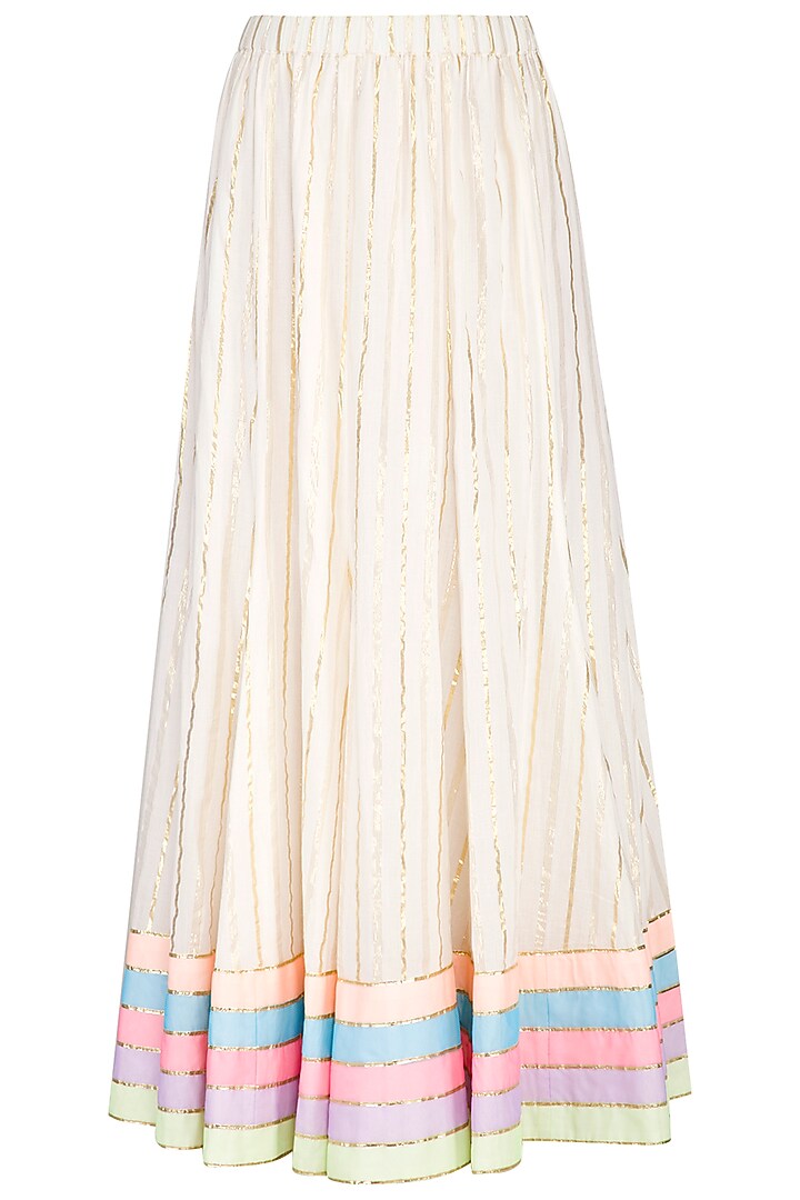 Ice Blue Embellished Angrakha Kurta With Skirt & Dupatta by Kanika J Singh at Pernia's Pop Up Shop