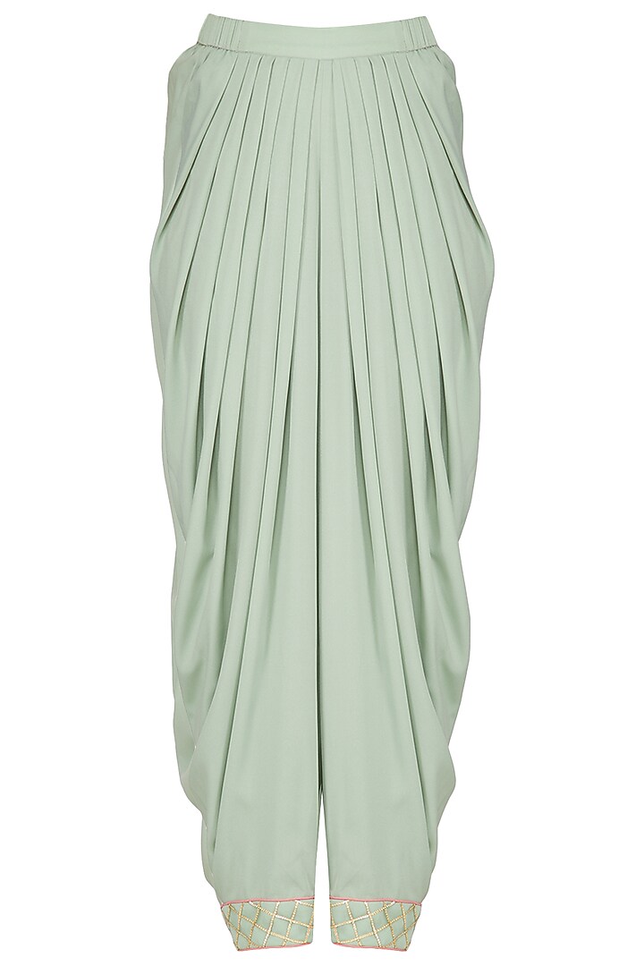 Dull Green Embellished Dhoti Kurta Set by Kanika J Singh at Pernia's Pop Up Shop