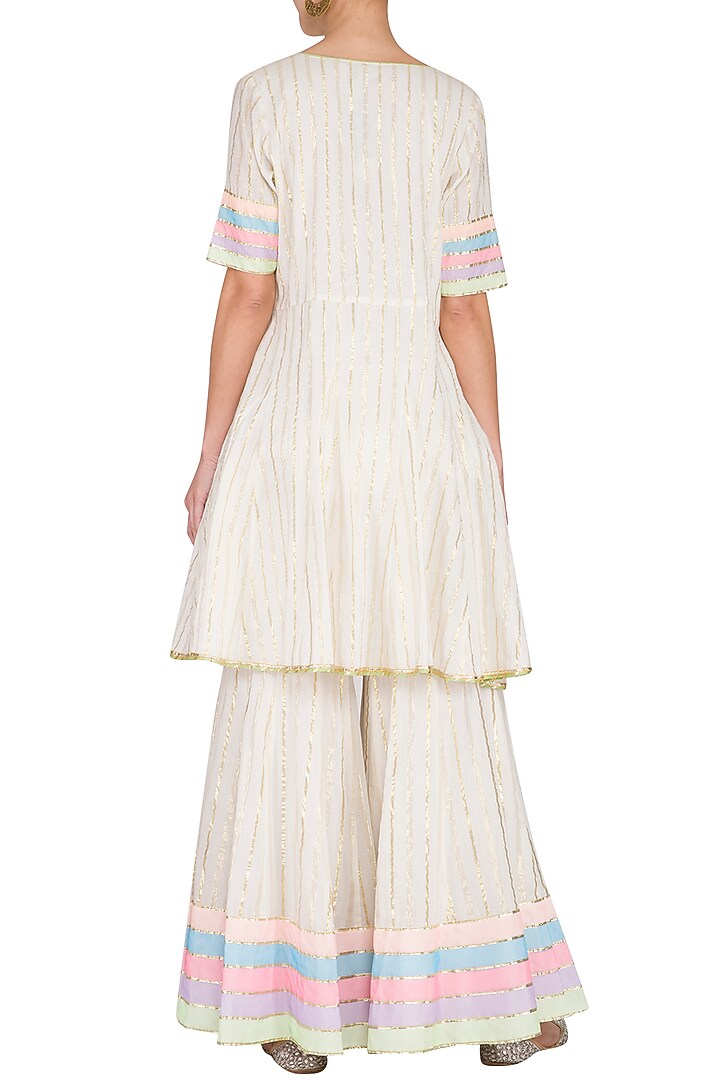 Off White Embellished Party Wear Sharara Set by Kanika J Singh at Pernia's Pop Up Shop