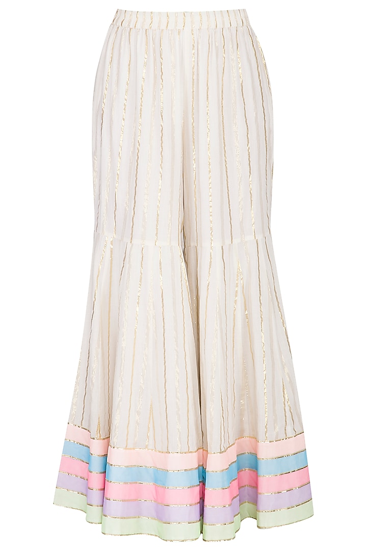 Off White Embellished Party Wear Sharara Set by Kanika J Singh at Pernia's Pop Up Shop
