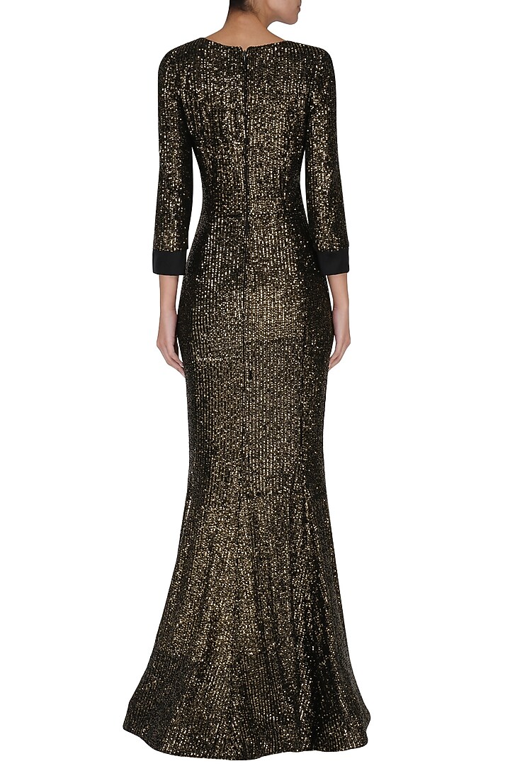Golden sequin embroidered gown available only at Pernia's Pop Up Shop.