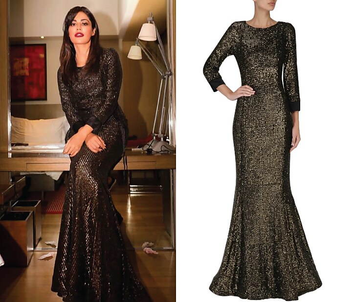 Golden sequin embroidered gown available only at Pernia's Pop Up Shop.