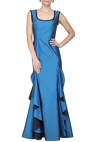 Blue Victorian Gown by Kanika J Singh
