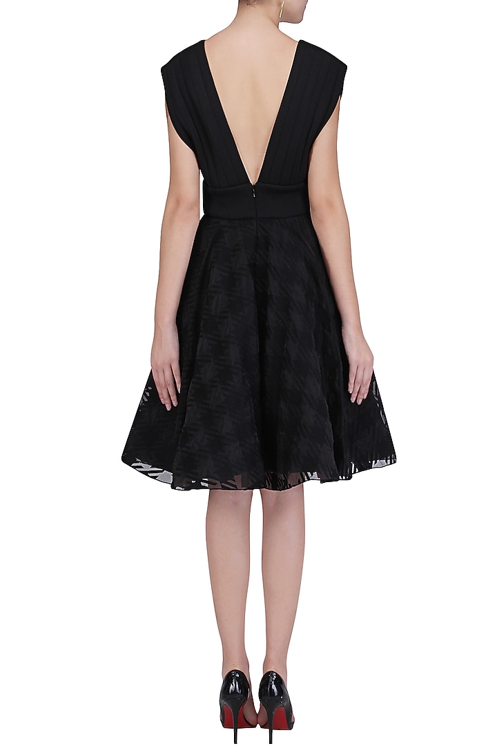 Black Short Flared Dress available only at Pernia's Pop Up Shop.