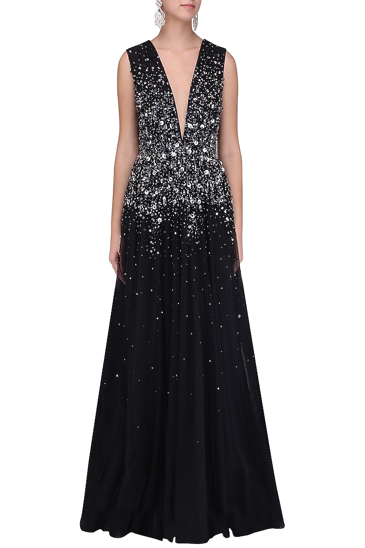 Black Sprinkle embroidered Gown available only at Pernia's Pop Up Shop.