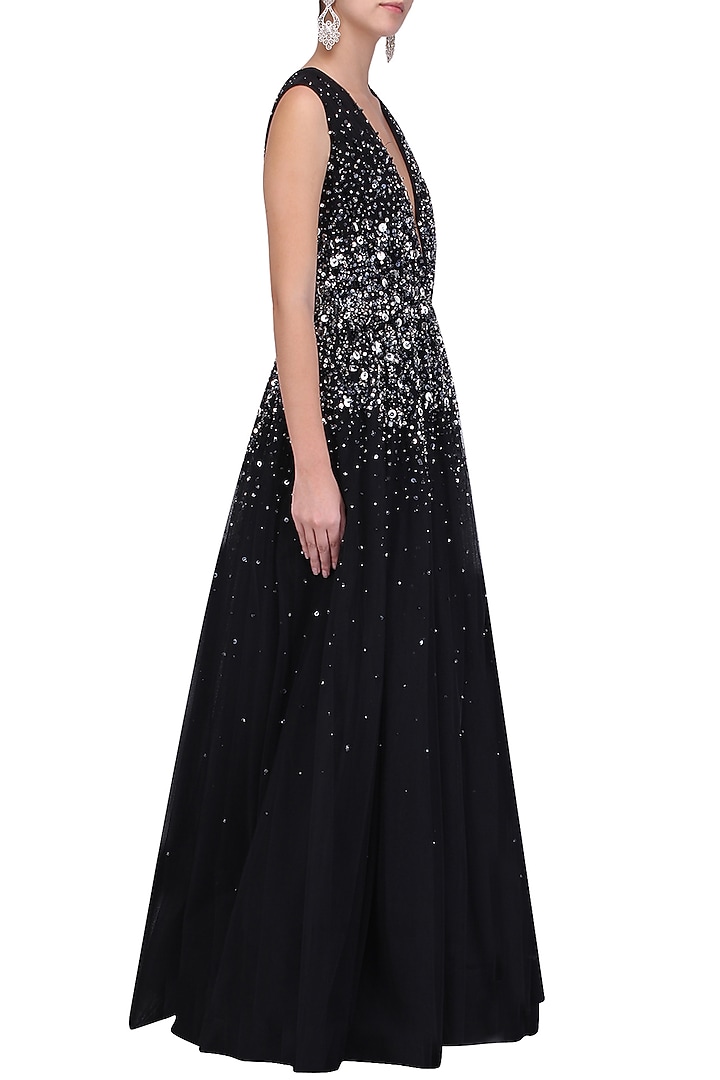Black Sprinkle embroidered Gown available only at Pernia's Pop Up Shop.