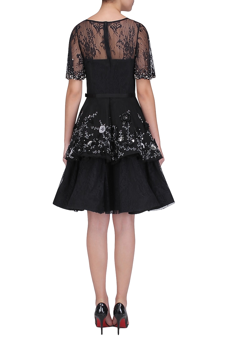 Black Lace Tier short dress available only at Pernia's Pop Up Shop.