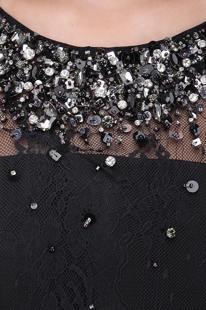 Black Lace Tier short dress available only at Pernia's Pop Up Shop.
