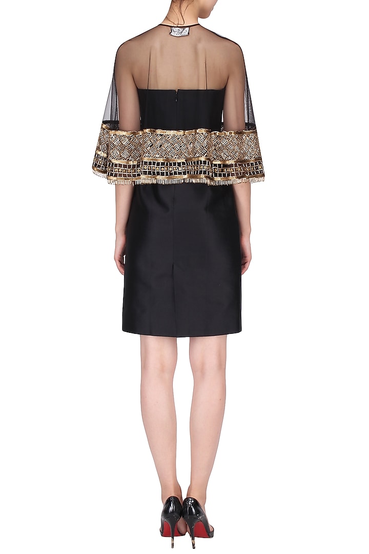 Black and gold embroidered cape available only at Pernia's Pop Up Shop.