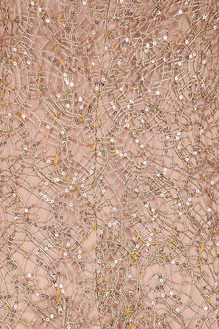 Golden lace work one shoulder frilled gown available only at Pernia's Pop Up Shop.
