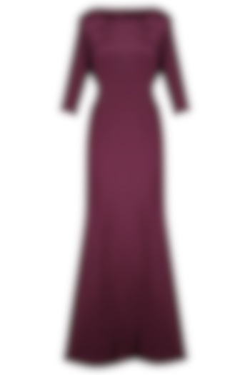 Maroon Cowl Neck Gown by Kanika J Singh