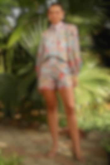 Multi-Colored Cotton Floral Printed Co-Ord Set by Kay Kay at Pernia's Pop Up Shop