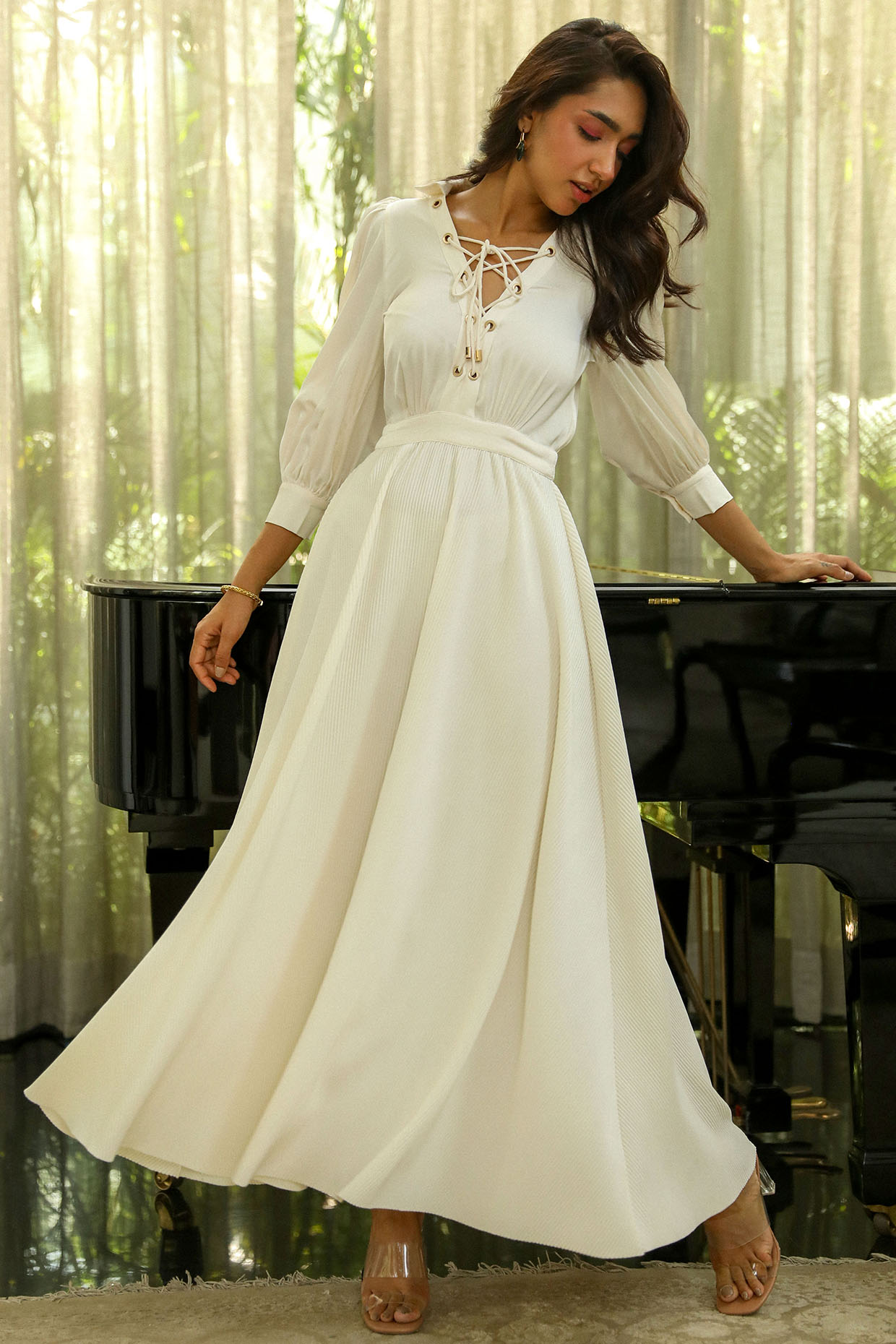 Shop White Cold Shoulder Maxi Dress for Women Online from India s Luxury Designers 2024