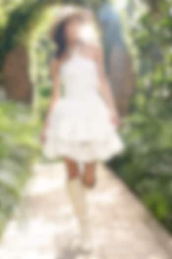 White Lace Fabric Mini Dress by Kay Kay at Pernia's Pop Up Shop