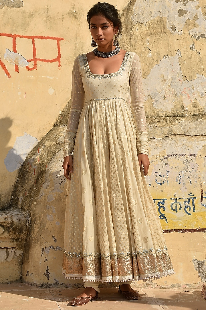 ivory flower girl dress Cheap Open Back Ivory Lace Flower Girl Dresses with Golden Sash ARD1224