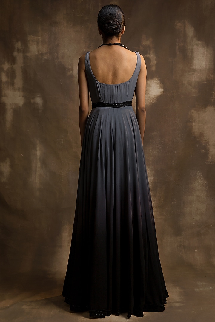Grey Ombre Bridal Anarkali Set With Hand Work by Karishma Khanduja Bareilley at Pernia's Pop Up Shop