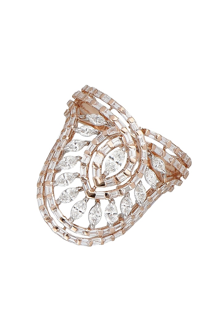 Rose Gold Finish Diamond Ring by karan kothari jewellers at Pernia's Pop Up Shop