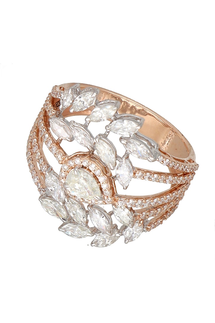 Rose Gold Finish Diamond Ring by karan kothari jewellers at Pernia's Pop Up Shop