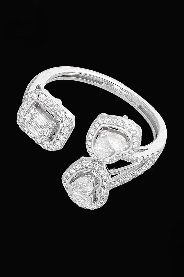 White Gold Finish Diamond Ring by karan kothari jewellers at Pernia's Pop Up Shop