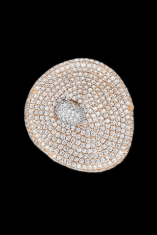 Rose Gold Finish Diamond Ring by karan kothari jewellers