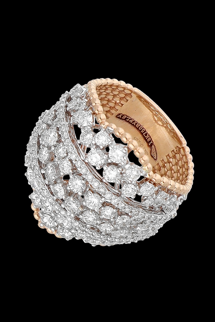 White Gold Finish Diamond Ring by karan kothari jewellers at Pernia's Pop Up Shop