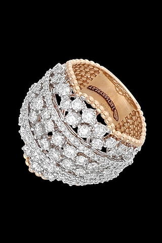 White Gold Finish Diamond Ring by karan kothari jewellers