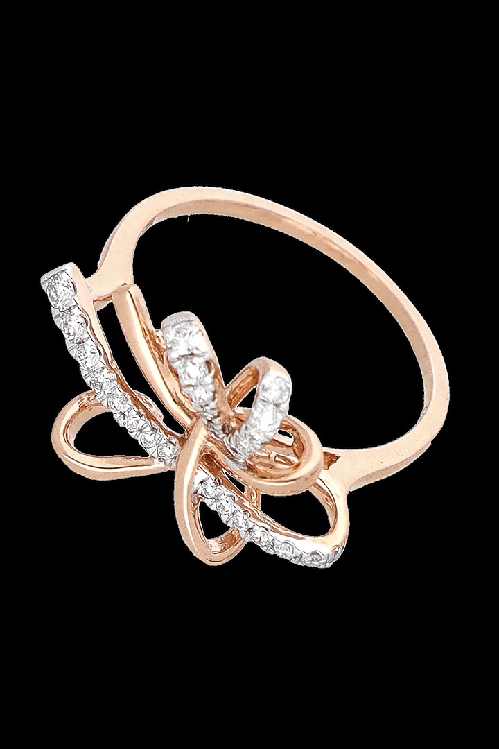 Rose Gold Finish Diamond Ring by karan kothari jewellers at Pernia's Pop Up Shop