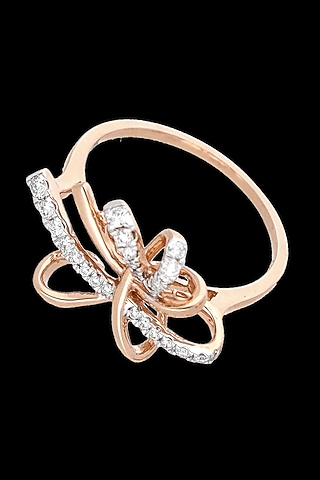 Rose Gold Finish Diamond Ring by karan kothari jewellers