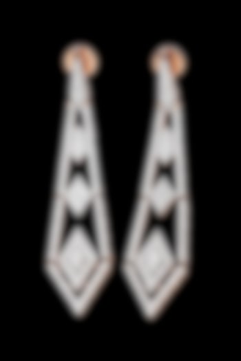 Rose Gold Finish Diamond Dangler Earrings by karan kothari jewellers at Pernia's Pop Up Shop