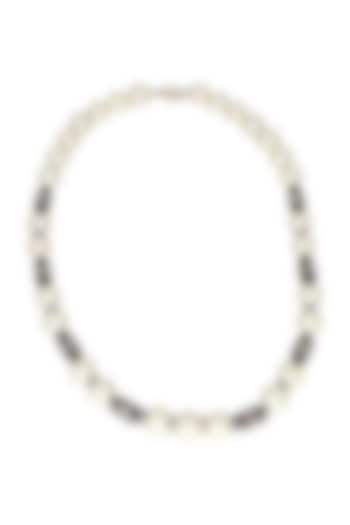 14kt Yellow Gold Finish Diamond & Black Onyx Necklace by Karan kothari jewellers at Pernia's Pop Up Shop