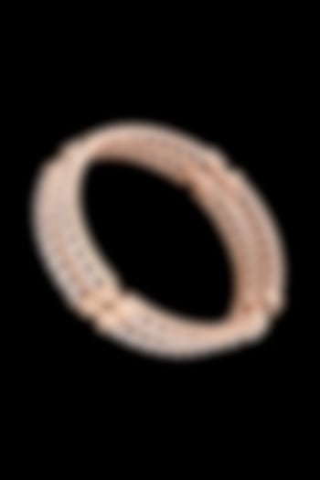 18kt Rose Gold Finish Diamond Bangle by karan kothari jewellers at Pernia's Pop Up Shop