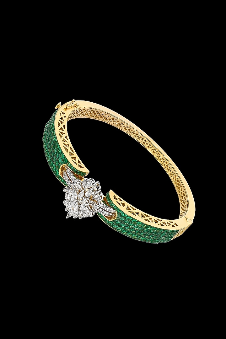 14kt White Gold Finish Diamond & Amethyst Stone Bracelet by karan kothari jewellers at Pernia's Pop Up Shop