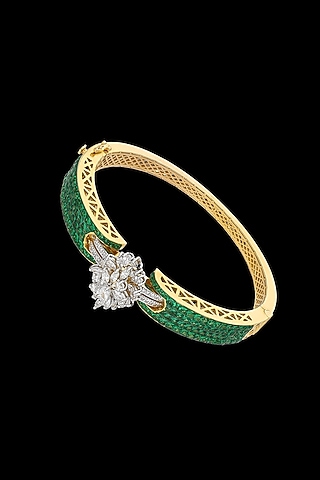 14kt White Gold Finish Diamond & Amethyst Stone Bracelet by karan kothari jewellers