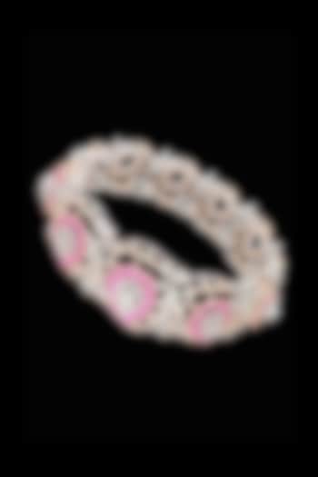 14kt Rose Gold Finish Diamond & Pink Sapphire Stone Bracelet by karan kothari jewellers at Pernia's Pop Up Shop
