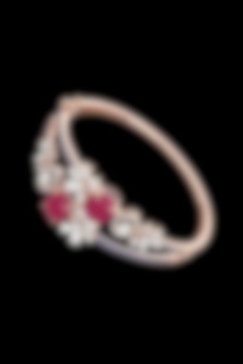 14kt Rose Gold Finish Diamond & Pink Sapphire Stone Bracelet by karan kothari jewellers at Pernia's Pop Up Shop