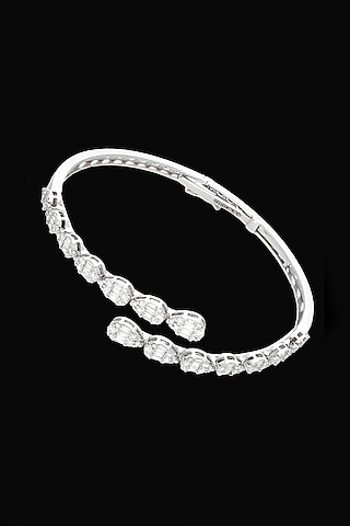 18kt White Gold Finish Diamond Bracelet by karan kothari jewellers