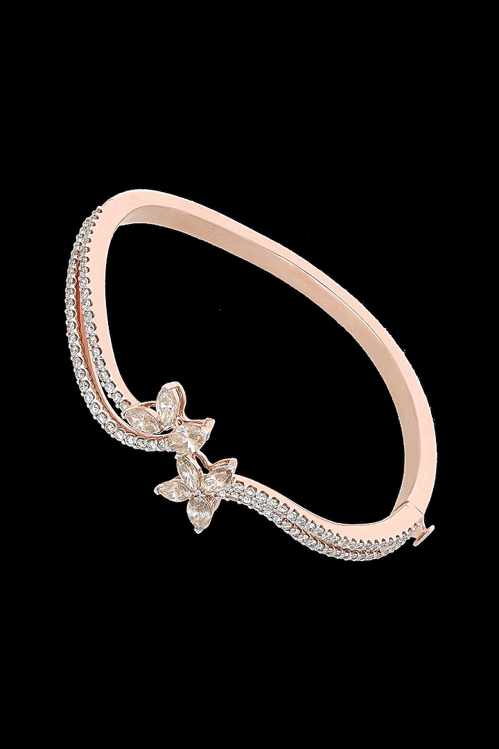 14kt Rose Gold Finish Diamond Bracelet by karan kothari jewellers at Pernia's Pop Up Shop