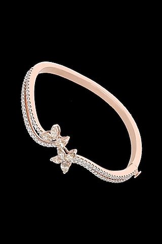 14kt Rose Gold Finish Diamond Bracelet by karan kothari jewellers