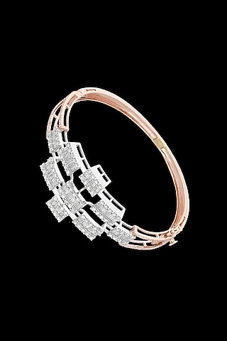 14kt Rose Gold Finish Diamond Bracelet by karan kothari jewellers
