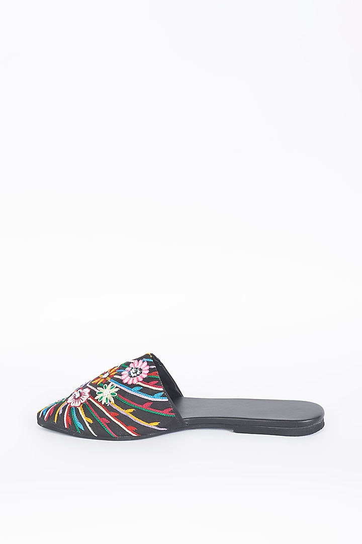 Multi Colored Embroidered Mules by Kasually Klassy