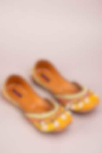 Yellow Handcrafted Juttis by Kasually Klassy