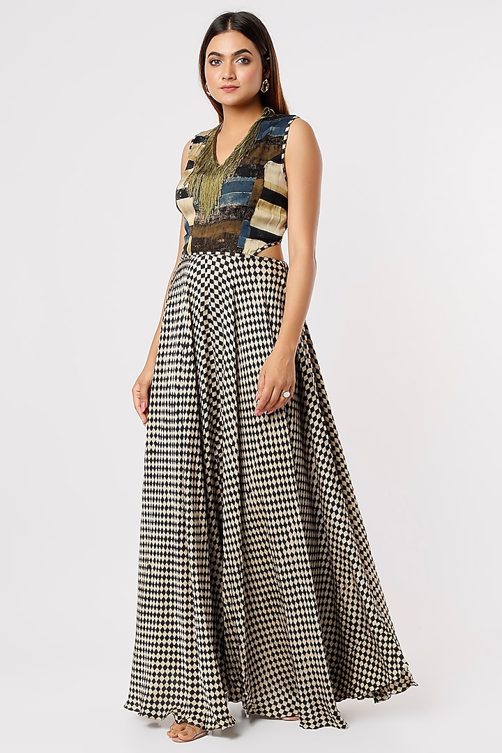 Multi-Colored Printed Maxi Vacation Dress by Kritika Murarka at Pernia's Pop Up Shop