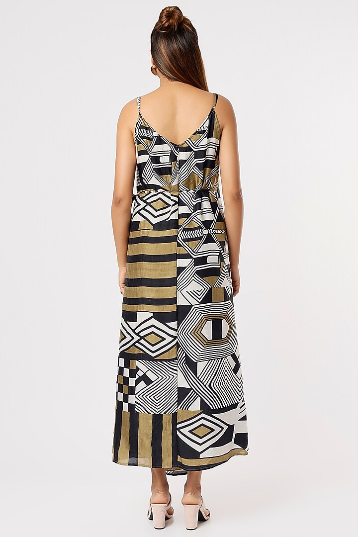 Multi-Colored Geometric Printed Vacation Dress by Kritika Murarka at Pernia's Pop Up Shop