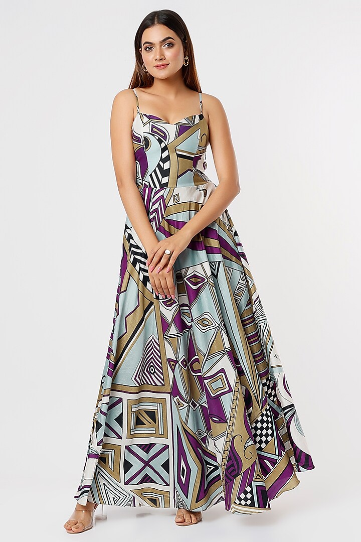 Multi-Colored Maxi Dress by Kritika Murarka