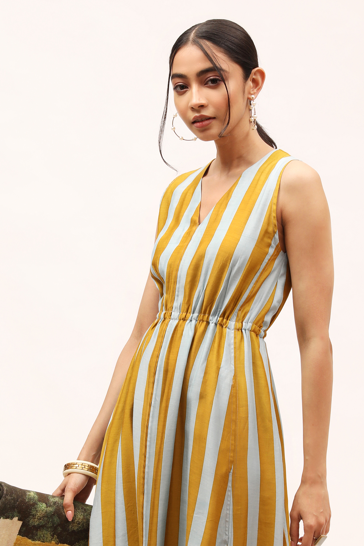 Yellow and blue striped dress 2025