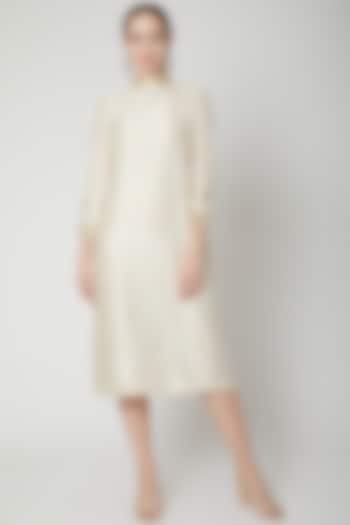 White Midi Vacation Dress With Back Slit by Kritika Murarka at Pernia's Pop Up Shop