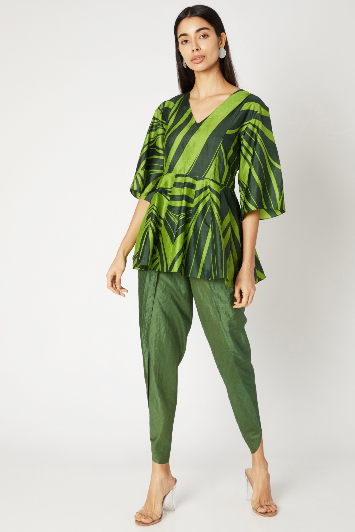 emerald green peplum top