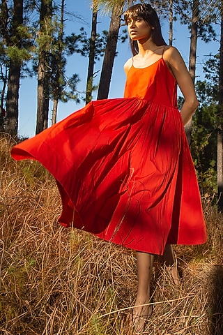 Ruby Red Fit & Flare Dress by Khara Kapas