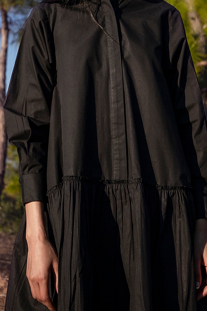 Black Poplin Summer Dress by Khara Kapas at Pernia's Pop Up Shop